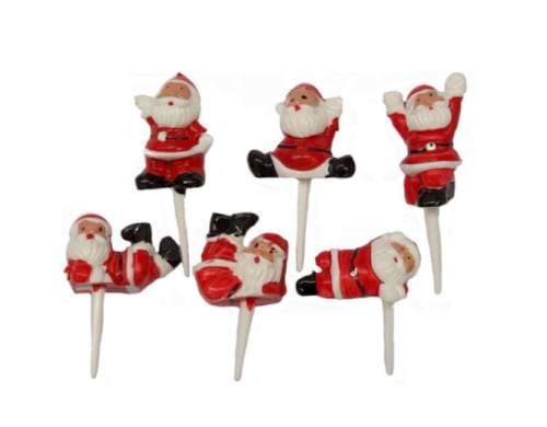 Tumbling Santa Cake Toppers - Click Image to Close